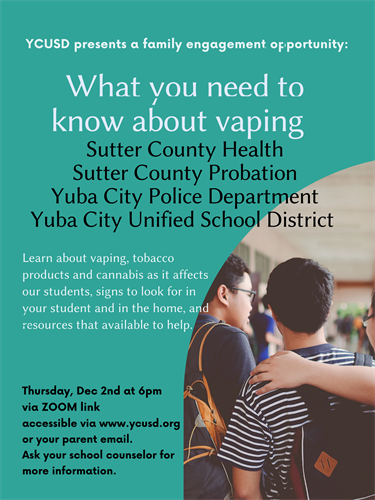 Vaping Zoom Meeting Dec 2, at 6pm